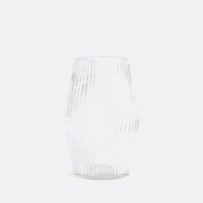 Vaas in glas met groeven, cilindervorm H25 cm, Afa