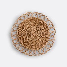 Set van 4 placemats in rotan, bloem vorm Doga