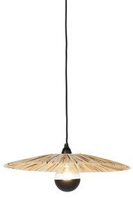 Landelijke hanglamp zwart met touw 45 cm - Leia