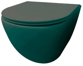 Best Design morrano-49-zonder-spoelrand wandcloset blinde bevestiging incl. zitting mat-atrovirens groen mat 4016790