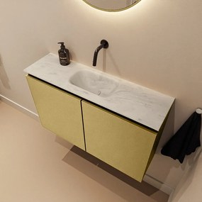 Mondiaz Ture DLux toiletmeubel 80cm oro met wastafel opalo midden zonder kraangat