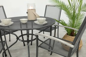 Balero ronde stapelbare bistroset strekmetaal Ø105 cm. - Antraciet