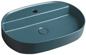 Isvea Infinity waskom 60x40cm met kraangat petrol mat