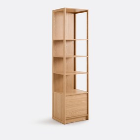 Eiken gefineerde boekenkast, 1 deurs, Senssia