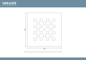 Brauer afdekrooster voor afvoer zwart mat