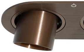 Afgeronde inbouwspot donkerbrons GU10 35mm kantelbaar 2-lichts - Installa Modern GU10 ovaal Binnenverlichting Lamp