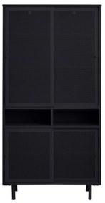 Hoge Kast Zwart Metaal - 90x40x180cm.