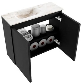 Mondiaz Ture DLux toiletmeubel 60cm urban met wastafel frappe links zonder kraangat