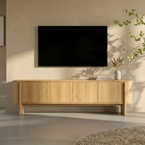 Eiken Tv-meubel Scandinavisch 200 Cm - 200x42x50cm.