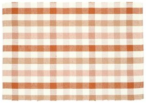 Placemat geribbeld, GOTS bio-katoen, roze, geruit, 35 x 50 cm