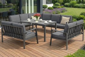 Tuinpunt Zakintos Comida 9 antraciet hoek tuinset