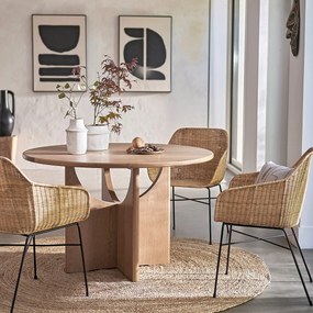 Ronde eettafel, eikenfineer, 4 tot 6 couverts, MMINIMAL