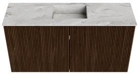 Mondiaz Joya DLux 80cm toiletmeubel walnut met wastafel faye midden 1 kraangat glace