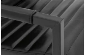 Goossens Eetkamerstoel Sturdy Leer zwart leer met armleuning, urban industrieel