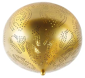 Oosterse plafondlamp goud met lichteffect - ZaynOosters E27 rond Binnenverlichting Lamp