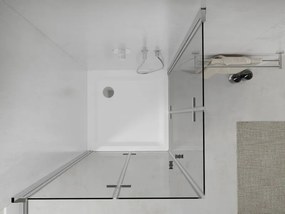Mexen Lima Duo inklapbare douchecabine 90 x 90 cm, transparant, chroom + Flat douchebak - 856-090-090-01-02-4010