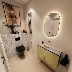 Mondiaz Ture DLux toiletmeubel 80cm oro met wastafel glace midden zonder kraangat