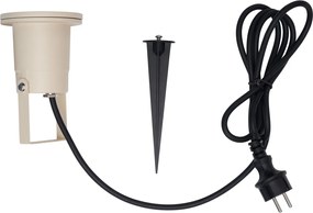 Prikspot beige GU10 50mm verstelbaar IP65 incl. snoer en stekker - Basic