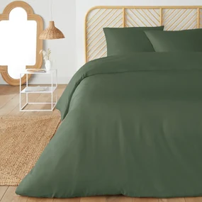 Bedset in recycled microvezel, vierkante kussensloop