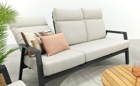 Lagos/Mindo verstelbare 5-zits stoel-bank loungeset - antraciet