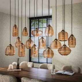 Grote Eettafel Hanglamp Amber Glas