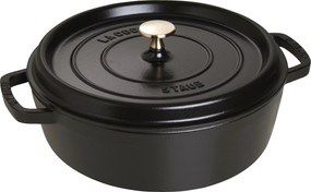 Staub La Cocotte Lage cocotte 26 cm / 4 l, Rond, Zwart - La Cocotte - Staub
