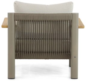 Stoel en Bank Loungeset 5 personen Aluminium/Rope Taupe  Santika Furniture Santika