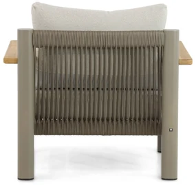 Stoel en Bank Loungeset 5 personen Aluminium/teak Taupe  Santika Furniture Santika