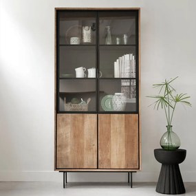 DTP Home Metropole Teak Buffetkast Met Zwarte Binnenkant 100 Cm - 100x40x210cm.