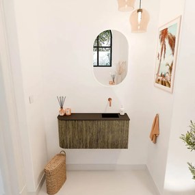 Mondiaz Joya 90cm toiletmeubel ronding links dusk met wastafel faye rechts zonder kraangat urban