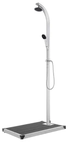 vidaXL Buitendouche met grijze basis 220 cm aluminium