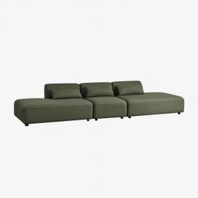 Fogler 3-delige Modulaire Dubbele Chaise Bank Chenille Groen – Salie - Sklum