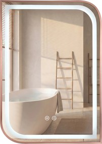 LED Spiegel ZONE 70x50 BRUSH  ROSE GOLD