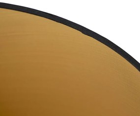 Katoenen lampenkap zwart 40/35/22 met gouden binnenkant