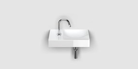 Clou Vale keramische fontein 38cm met kraangat links wit glans