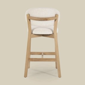 Eleonora Mikky Luxe Barstoel Eiken En Beige Stof