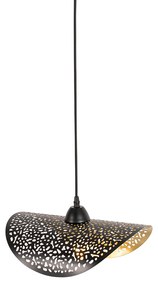 Oosterse hanglamp zwart met goud 35 cm - Japke