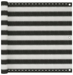 vidaXL Balkonscherm 90x300 cm HDPE antracietkleurig en wit
