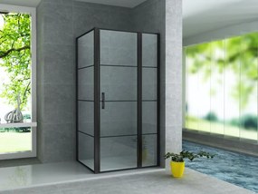 Sanigoods Icho douchecabine met rasters 140x90x200cm zwart mat