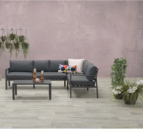 Garden Impressions Denver loungeset 4-delig - zwart