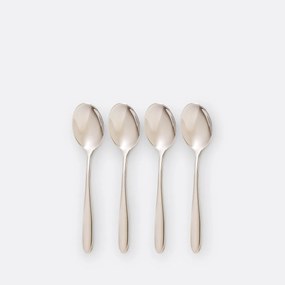 Set van 4 koffielepels in inox, Ebano