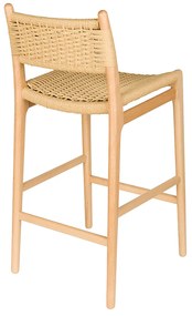 Dutchbone Cecile Houten Frame Barkruk Naturel