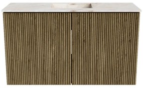 Mondiaz Joya DLux 70cm toiletmeubel dusk met wastafel faye midden zonder kraangat frappe