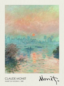 Kunstreproductie Sunset on the Seine at Lavacourt (1880), Claude Monet