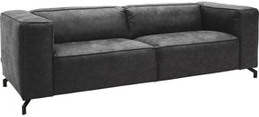 Goossens Bank Calvin antraciet, micro leer, 3,5-zits, modern design