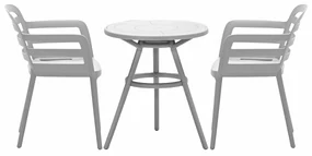 Garden Impressions Mira balkonset 3-delig - Faria tuintafel Ø60 cm - olijf
