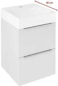 Sapho Emona Compact wastafelmeubel 55cm wit glans met witte wastafel