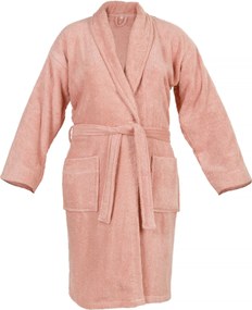 Badjas - 100% Katoen, waarvan 50% Gerecyclede Katoen - GRS Gecertificeerd - Maat S - Powder Pink