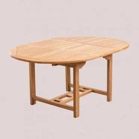 Ronde Uitschuifbare Eettafel In Teakhout (120-170x120 Cm) Pira Teakhout - Sklum