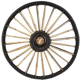 Oosterse plafondlamp bamboe met zwart 60 cm - Evalin